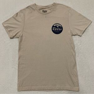 NEW Coors Banquet Beer Golden Colorado T-Shirt Men's Small Short Sleeve Sand